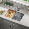 27” Workstation Kitchen Sink Undermount Stainless Steel Single Bowl with WorkFlow™ Ledge and Accessories